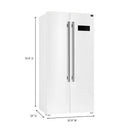 Forno 3-Piece Appliance Package - 30-Inch Gas Range, Under Cabinet Range Hood, & Side-by-Side Refrigerator in White with Antique Brass Trim