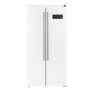 Forno 3-Piece Appliance Package - 30-Inch Gas Range, Under Cabinet Range Hood, & Side-by-Side Refrigerator in White with Antique Brass Trim