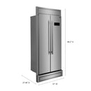 Forno Salerno 33-Inch 15.6 cu.ft Built-in Refrigerator with Modern Decorative Grille in Stainless Steel (FFRBI1805-37MG)