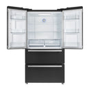 Forno 5-Piece Appliance Package - 30-Inch Electric Range, Under Cabinet Range Hood, French Door Refrigerator, Dishwasher, and 30-Inch Microwave Drawer in Black with Antique Brass Trim