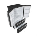 Forno 4-Piece Appliance Package - 30-Inch Gas Range, Under Cabinet Range Hood, Refrigerator, and Dishwasher in Black with Antique Brass Trim