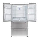 Forno 4-Piece Appliance Package - 30-Inch Espresso Electric Range , Wall Mount Range Hood, 36-Inch French Door Refrigerator, and Dishwasher in Stainless Steel