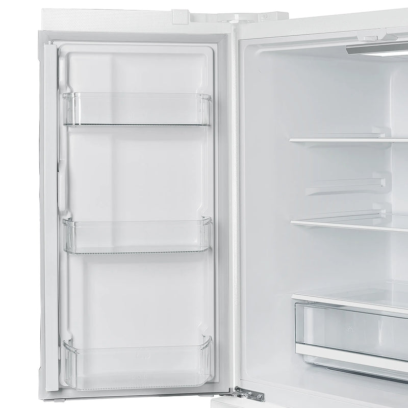 Forno Galiano 5-Piece Appliance Package - 36-Inch Dual Fuel Range, 36-Inch Hood, 36-Inch Refrigerator, 24-Inch Dishwasher, & 24-Inch Microwave Drawer in White with Antique Brass Trim