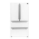 Forno Espresso Moena 36-inch 19.2 Cu.ft French Door Refrigerator in White with Stainless Steel Handle (FFRBI1820-36WHT)