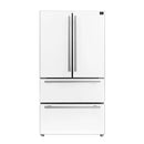 Forno Espresso Moena 36-inch 19.2 Cu.ft French Door Refrigerator in White with Stainless Steel Handle (FFRBI1820-36WHT)