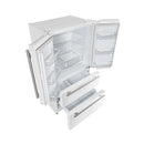 Forno 5-Piece Appliance Package - 30-Inch Electric Range, Under Cabinet Range Hood, French Door Refrigerator, Dishwasher , & Microwave Drawer in White with Antique Brass Trim