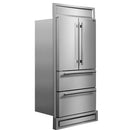 Forno Moena 36-Inch French Door 19.2 cu. ft Refrigerator with Modern Decorative Grille in Stainless Steel (FFRBI1820-40MG)