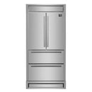 Forno Moena 36-Inch French Door 19.2 cu. ft Refrigerator with Modern Decorative Grille in Stainless Steel (FFRBI1820-40MG)