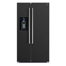 Forno Espresso Salerno 36-inch 20 cu.ft Side-by-Side Refrigerator with Water Dispenser in Black with Stainless Steel Handle (FFRBI1844-36BLK)