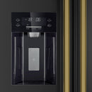 Forno 5-Piece Appliance Package - 30-Inch Gas Range, Under Cabinet Range Hood, Refrigerator with Water Dispenser, Dishwasher, and  30-Inch Microwave Oven in Black with Antique Brass Trim