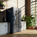 Forno 2-Piece Appliance Package - 30-Inch Induction Range and 36-Inch Side by Side Refrigerator with Water Dispenser in Black with Antique Brass Handle (FBDL-015-14CAUS)
