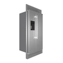 Forno 36-Inch Built-In Side-by-Side 20 cu.ft Refrigerator in Stainless Steel with Water Dispenser and Ice Maker with Grill (FFRBI1844-40SG)