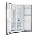 Forno Espresso Salerno 36-inch 20 cu.ft Side-by-Side Refrigerator with Water Dispenser in White with Antique Brass Handle (FFRBI1844-36WHT)