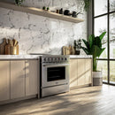 Forno 5-Piece Appliance Package - 30-Inch Electric Range, Wall Mount Range Hood, 60-Inch Refrigerator, Dishwasher, and 30-Inch Microwave Drawer in Stainless Steel