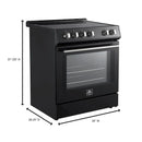 Forno 2-Piece Appliance Package - 30-Inch Leonardo Espresso Electric Range and 31-Inch Refrigerator in Black with Stainless Steel Handle (FBDL-003-02CA)