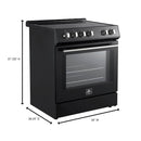 Forno 2-Piece Appliance Package - 30-Inch Espresso Electric Range & 31-Inch Refrigerator/Bottom Freezer in Black with Stainless Steel Handle
