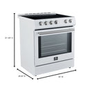 Forno Leonardo Espresso 30-Inch Slide-In White Induction Range with Antique Brass Trim (FFSIN0982-30WHT)