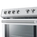 Forno 4-Piece Appliance Package - 30-Inch Leonardo Espresso Electric Range, Range Hood, 31-Inch Refrigerator and Dishwasher in Stainless Steel (FBDL-006-01CA)