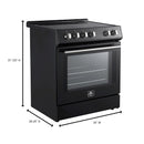 Forno Leonardo Espresso 30-Inch Slide-In Black Induction Range with Antique Brass Trim (FFSIN0982-30BLK)