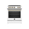 Forno Leonardo Espresso 30-Inch Electric Range in White with Brass Handle (FFSEL6022-30WHT)