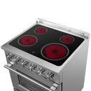 Forno 5-Piece Appliance Package - 30-Inch Electric Range, Wall Mount Range Hood, Pro-Style Refrigerator, Dishwasher, and 24-Inch Microwave Oven in Stainless Steel