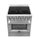 Forno 5-Piece Appliance Package - 30-Inch Electric Range, Wall Mount Range Hood, Pro-Style Refrigerator, Dishwasher, and 24-Inch Microwave Drawer in Stainless Steel