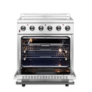Forno 5-Piece Appliance Package - 30-Inch Electric Range, Wall Mount Range Hood, Pro-Style Refrigerator, Dishwasher, and 24-Inch Microwave Drawer in Stainless Steel