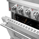 Forno 4-Piece Appliance Package - 30-Inch Electric Range, Pro-Style Refrigerator, Dishwasher, and 24-Inch Microwave Drawer in Stainless Steel