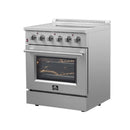 Forno 4-Piece Appliance Package - 30-Inch Electric Range, Pro-Style Refrigerator, Dishwasher, and 24-Inch Microwave Oven in Stainless Steel