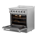 Forno 4-Piece Appliance Package - 30-Inch Electric Range, French Door Refrigerator, Dishwasher, and 24-Inch Microwave Oven in Stainless Steel