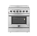 Forno 4-Piece Appliance Package - 30-Inch Electric Range, French Door Refrigerator, Dishwasher, and 24-Inch Microwave Oven in Stainless Steel