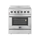 Forno 4-Piece Appliance Package - 30-Inch Electric Range, Pro-Style Refrigerator, Dishwasher, and 24-Inch Microwave Oven in Stainless Steel