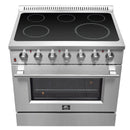 Forno 4-Piece Appliance Package - 36-Inch Electric Range, Pro-Style Refrigerator, Dishwasher, and 24-Inch Microwave Oven in Stainless Steel