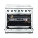 Forno 2-Piece Appliance Package - 36-Inch Electric Range and Wall Mount Range Hood with Backsplash in Stainless Steel