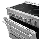 Forno 4-Piece Appliance Package - 36-Inch Electric Range, Pro-Style Refrigerator, Dishwasher, and 24-Inch Microwave Oven in Stainless Steel