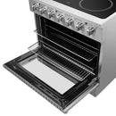 Forno 5-Piece Appliance Package - 36-Inch Electric Range, Wall Mount Range Hood, French Door Refrigerator, Dishwasher, and 24-Inch Microwave Drawer in Stainless Steel