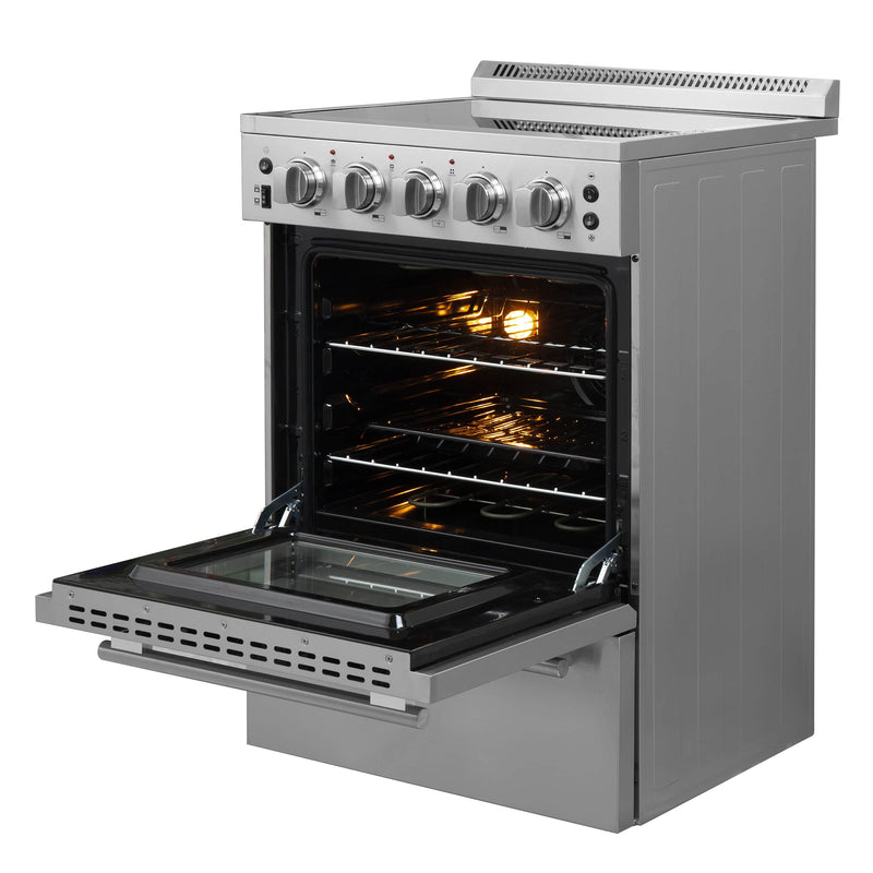 Forno 24-Inch Pro-Style Electric Range with 4 Burners in Stainless Steel (FFSEL6069-24)