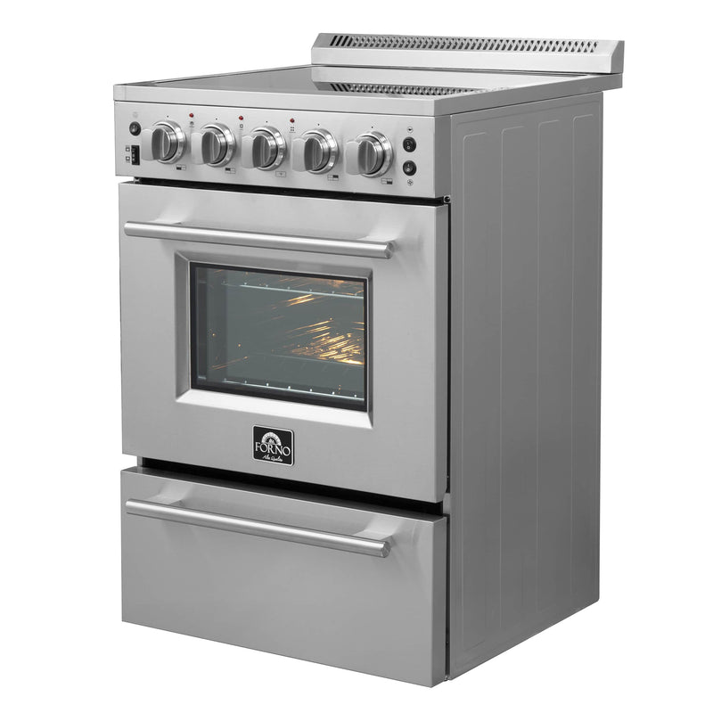 Forno 24-Inch Pro-Style Electric Range with 4 Burners in Stainless Steel (FFSEL6069-24)