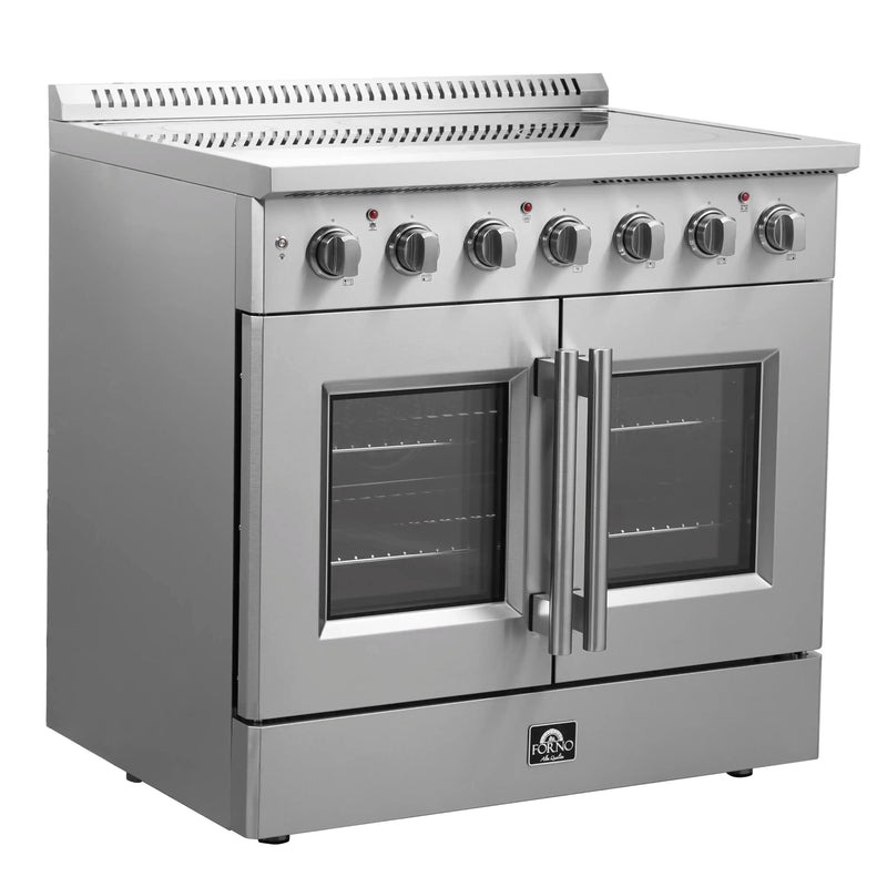 Forno Galiano 36-Inch French Door Electric Range with Convection Oven in Stainless Steel (FFSEL6917-36)