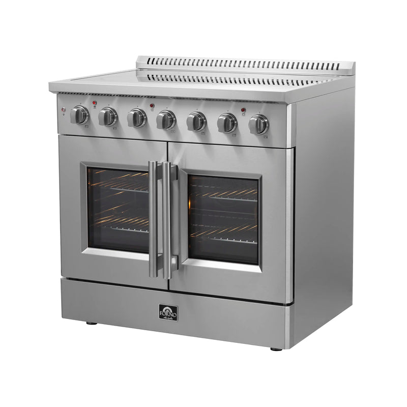 Forno Galiano 36-Inch French Door Electric Range with Convection Oven in Stainless Steel (FFSEL6917-36)