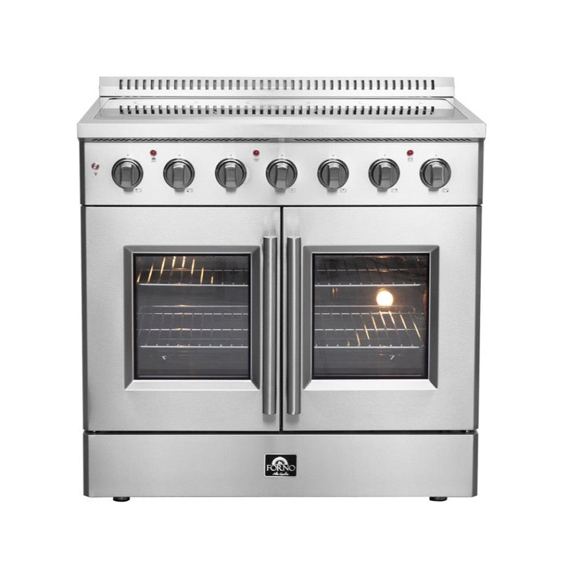 Forno Galiano 36-Inch French Door Electric Range with Convection Oven in Stainless Steel (FFSEL6917-36)