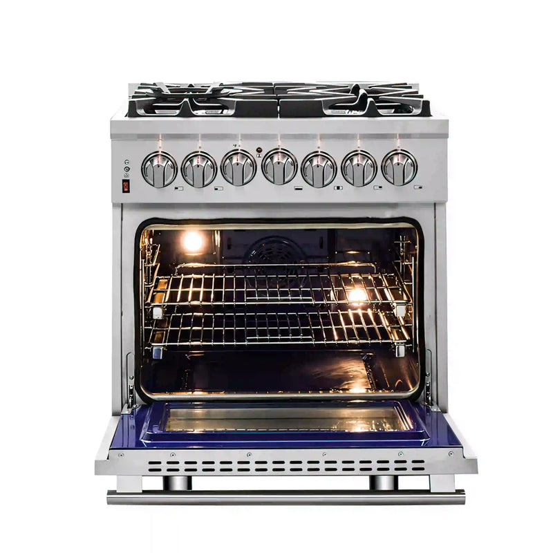 Forno Massimo 30-Inch Dual Fuel Range in Stainless Steel (FFSGS6125-30)