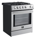 Forno Leonardo Espresso 30-Inch Gas Range in Stainless Steel with Stainless Steel Handle (FFSGS1116-30)