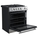 Forno 3-Piece Appliance Package - 30-Inch Gas Range, Under Cabinet Range Hood, & Side-by-Side Refrigerator in Stainless Steel