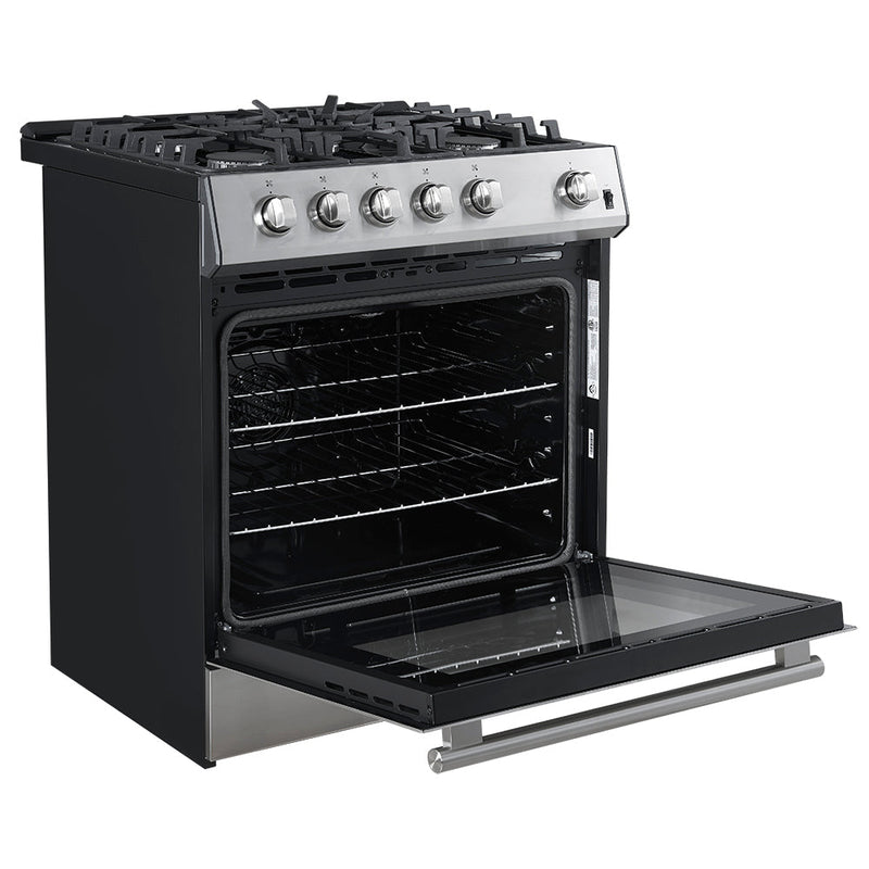 Forno 5-Piece Appliance Package - 30-Inch Gas Range, Under Cabinet Range Hood, Refrigerator wth Water Dispenser, Dishwasher, and 30-Inch Microwave Drawer in Stainless Steel