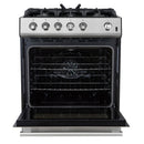 Forno 3-Piece Appliance Package - 30-Inch Gas Range, Under Cabinet Range Hood, & Side-by-Side Refrigerator in Stainless Steel