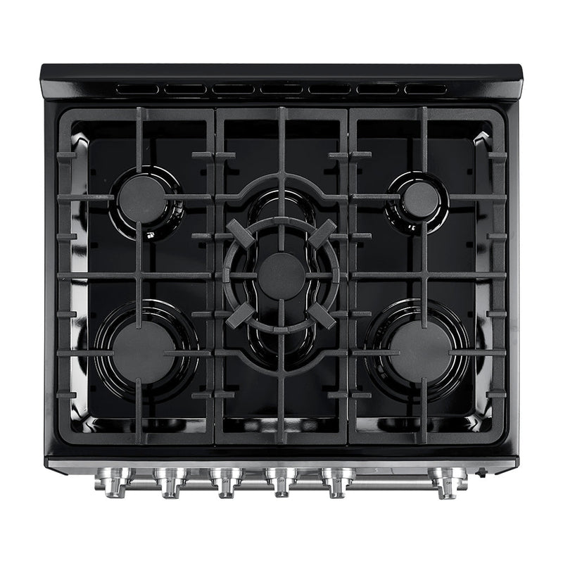 Forno 5-Piece Appliance Package - 30-Inch Gas Range, Under Cabinet Range Hood, Refrigerator wth Water Dispenser, Dishwasher, and 30-Inch Microwave Drawer in Stainless Steel