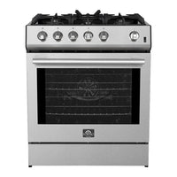 Forno Leonardo Espresso 30-Inch Gas Range in Stainless Steel with Stainless Steel Handle (FFSGS1116-30)