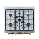Forno 2-Piece Appliance Package - 30-Inch Gas Range & Refrigerator in White with Antique Brass Trim