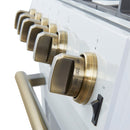 Forno Leonardo Espresso 30-Inch Gas Range in White with Antique Brass Trim (FFSGS1116-30WHT)